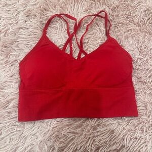 Red sports bra
